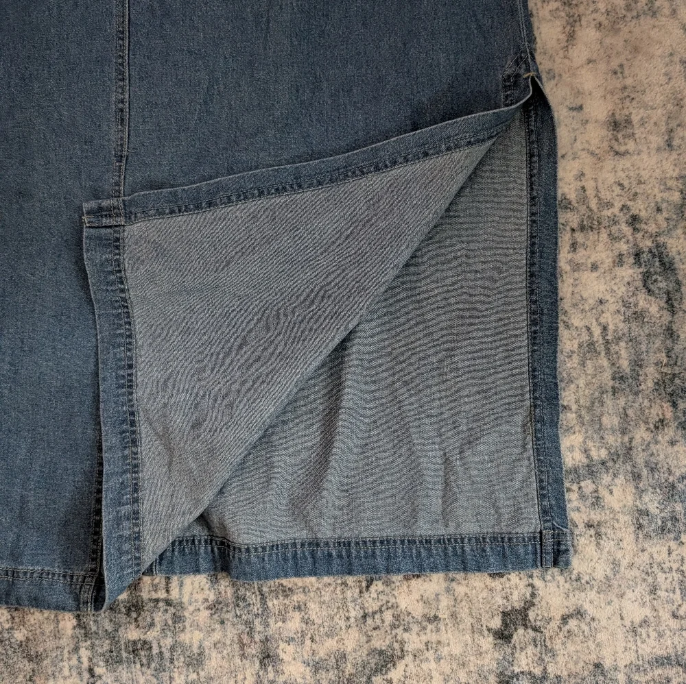 NWT Vintage Blue Founded 1989 Women's Denim Jumper Dress Tie Back Pinafore Sz 16 - Picture 5 of 9